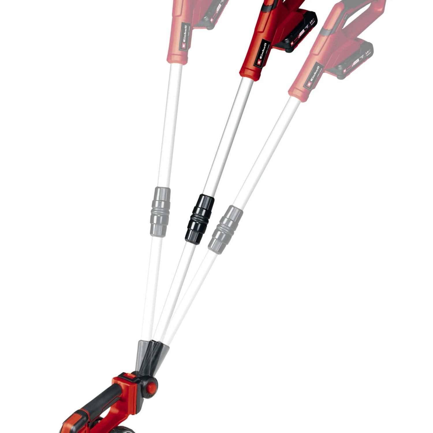 Einhell Power X-Change GE-CG 18/100 Li T-Solo cesoie per erba e arbusti a batteria con manico telescopico.