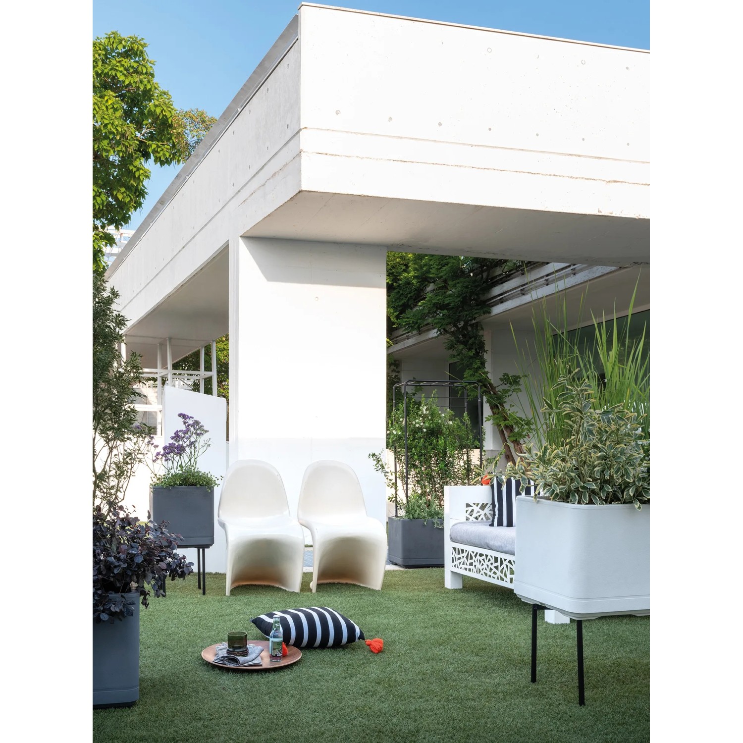 Deroma grigliato per fioriera Cosmo, 155 cm, nero, per piante rampicanti.