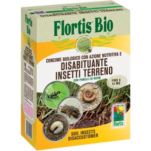 Flortis Bio disabituante insetti del terreno, biologico con neem, confezione.