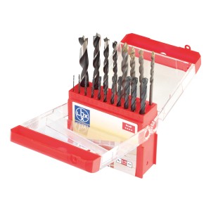 Set di punte combinate LUX da 19 pezzi per legno, pietra e metallo in scatola pieghevole.