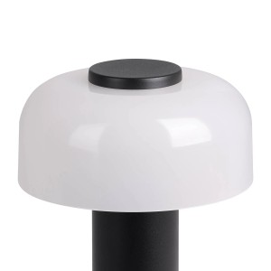 EGLO LED Lampada da tavolo a batteria Ponente, bianco e nero, con dimmer touch, altezza 20cm.
