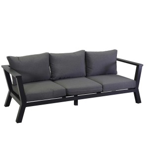 Divano da esterno 3 posti Riverton in alluminio antracite 193x78x84 cm
