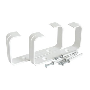 Materiale di montaggio t.b.t. per griglie di ventilazione, bianco, incluse viti e tasselli.