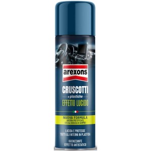 Spray cruscotto Arexons per la cura dell'auto, effetto lucido, bomboletta blu.