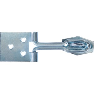 Catenaccio zincato con occhiello, 100x25mm, per coperchi di casse e piccole porte.