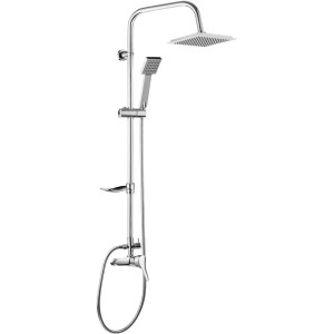Colonna doccia 1 funzione miscelatore monocomando Idrostile 200x200 mm cromo