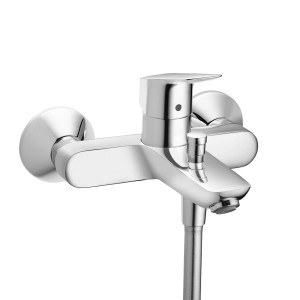 Miscelatore per vasca t.b.t. cromato, montaggio a parete con flessibile doccia.