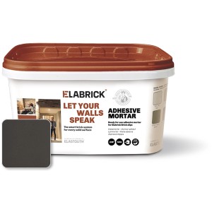 Malta adesiva antracite 5 kg per rivestimenti Elabrick, pronta all'uso in secchio.