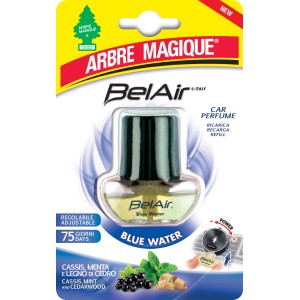 t.b.t. Profumo per auto BelAir Blue Water con cassis, menta e legno di cedro.