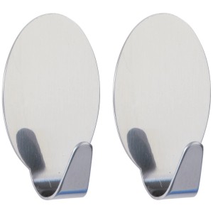 Wenko Maxi-Haken Set da 2, ganci in acciaio inox lucido per bagno e cucina.