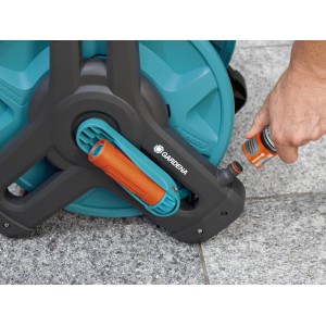 Gardena Classic Avvolgitubo 10 m con manovella e raccordo per tubo.