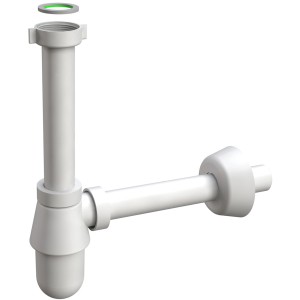 Sifone bianco in plastica per lavabo, per installazione sotto il lavandino.