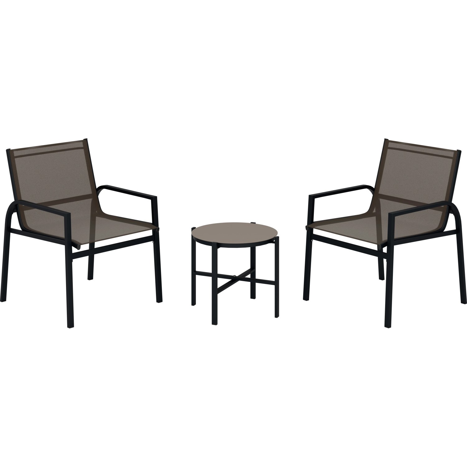 Salotto da balcone Tapena in acciaio e Textilen tortora 2 posti_2