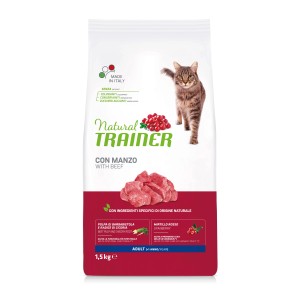 Natural Trainer cibo secco per gatti con manzo, confezione da 1,5kg.