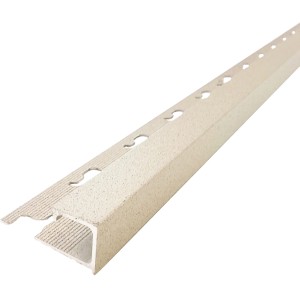Listello per piastrelle Arcansas Square, alluminio verniciato a polvere, beige, 250 cm di lunghezza.
