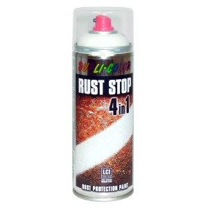 Dupli-Color Rust Stop vernice spray, RAL 9010 Bianco Seta, bomboletta da 400ml per riparazioni e protezione dalla corrosione.