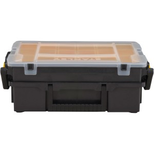 Stanley Sortmaster Multilevel Organizer per utensili e minuteria, con coperchio trasparente.