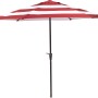 Ombrellone da mercato Honolulu, Ø 300 cm, a righe rosse e bianche, con manovella per giardino e terrazza.