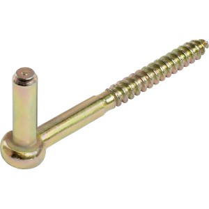 Cardine a vite zincato giallo, lunghezza 110 mm, con perno da 10 mm per bandelle.