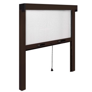 Zanzariera avvolgibile t.b.t. marrone per finestre.