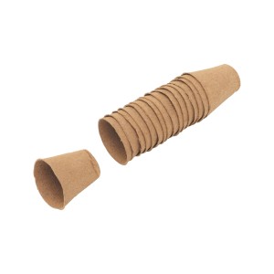Vasi per piantine, rotondi, 8 cm di diametro, 16 pezzi, in materiale biodegradabile per la propagazione delle piante.