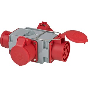 Distributore croce brennenstuhl® CEE400V/16A spina 5 poli 3 prese 5 poli