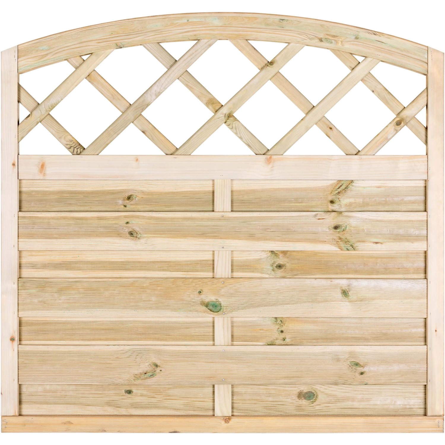 Pannello di recinzione in legno con grigliato per giardino.