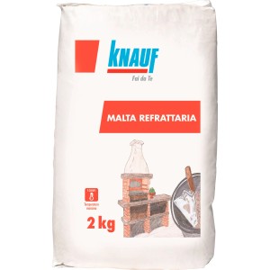 Knauf Malta Refractaria, sacco da 2kg. Malta refrattaria per forni e barbecue.
