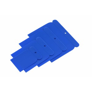Set spatole giapponesi LUX, 4 spatole in plastica blu di diverse dimensioni.