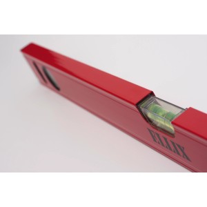 Livella a bolla rossa Ellix, 40 cm, con fiala orizzontale e verticale.