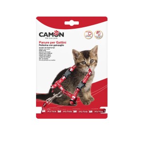 Set collare e guinzaglio per gatti con motivo rosso "Kitty Cat".