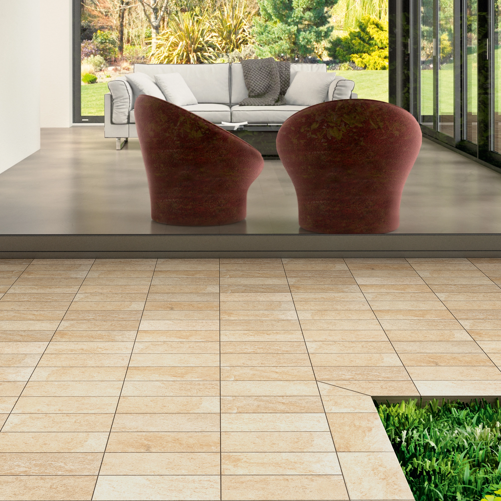 Pavimento in gres porcellanato per esterno Terraforte Beige R11