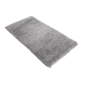 Tappeto a pelo lungo rettangolare grigio per ambienti domestici.