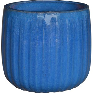 Vaso per piante in ceramica smaltata 36x32.5 cm blu