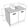 Schizzo: Mobile bagno con dimensioni, parte della categoria arredo bagno.