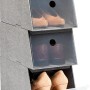 Organizzatore per scarpe t.b.t. grigio con tre scomparti e scarpe.