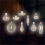 Panoramica di diverse forme di lampade LED E27.