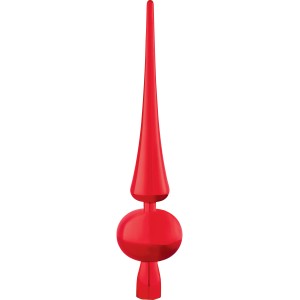Puntale per albero di Natale rosso, 30 cm, in plastica lucida per decorazioni festive.