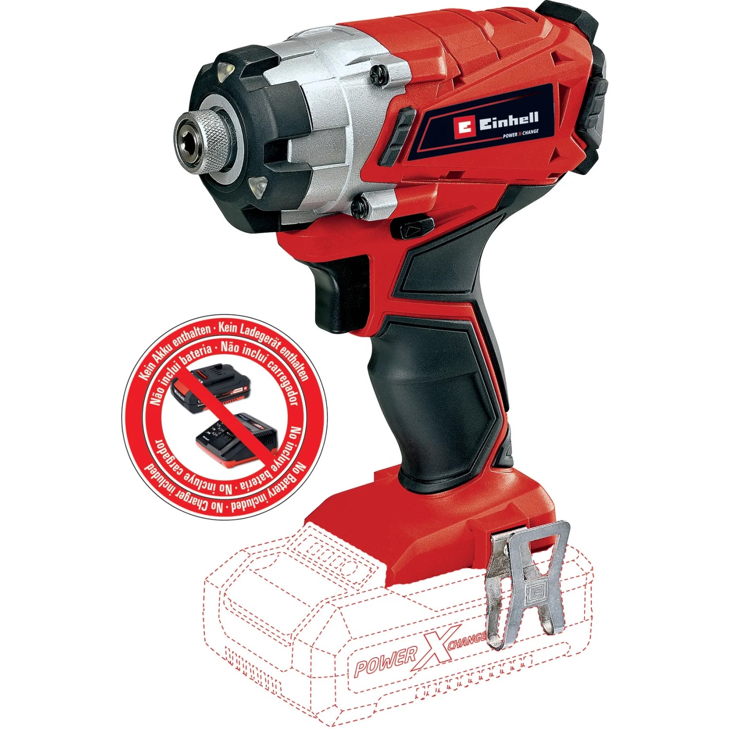 Avvitatore a impulsi a batteria Einhell TE-CI 18/1 Li Solo (senza batteria/caricabatterie) rosso/nero.