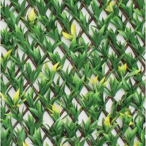Siepe artificiale Bamboo in polietilene con traliccio 1x2 m verde