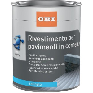OBI rivestimento per pavimenti in cemento, grigio pietra, finitura satinata, latta da 2,5 l. Per pavimenti in cemento resistenti.