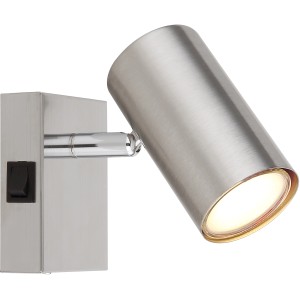 Faretto Globo Robby color nickel, 1 luce, con interruttore a levetta. Design moderno per interni.