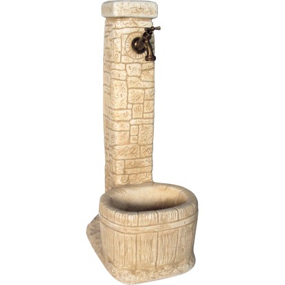 Fontana da giardino Vedovella Lucca in cemento nocciola H 78 cm