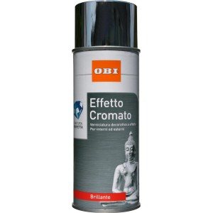 Bomboletta spray effetto cromo OBI per interni ed esterni.