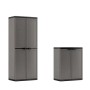 Mobili da balcone t.b.t. grigi: armadio alto e mobile base con ante doppie.
