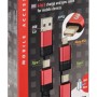Cavo USB t.b.t. per interni auto, 6 in 1, rosso/nero.