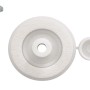 Set di fissaggio per lastre in plastica: Vite e tappo di copertura in bianco.