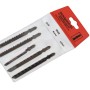 Set di 5 lame per seghetto alternativo con attacco a T per legno e tagli curvi.