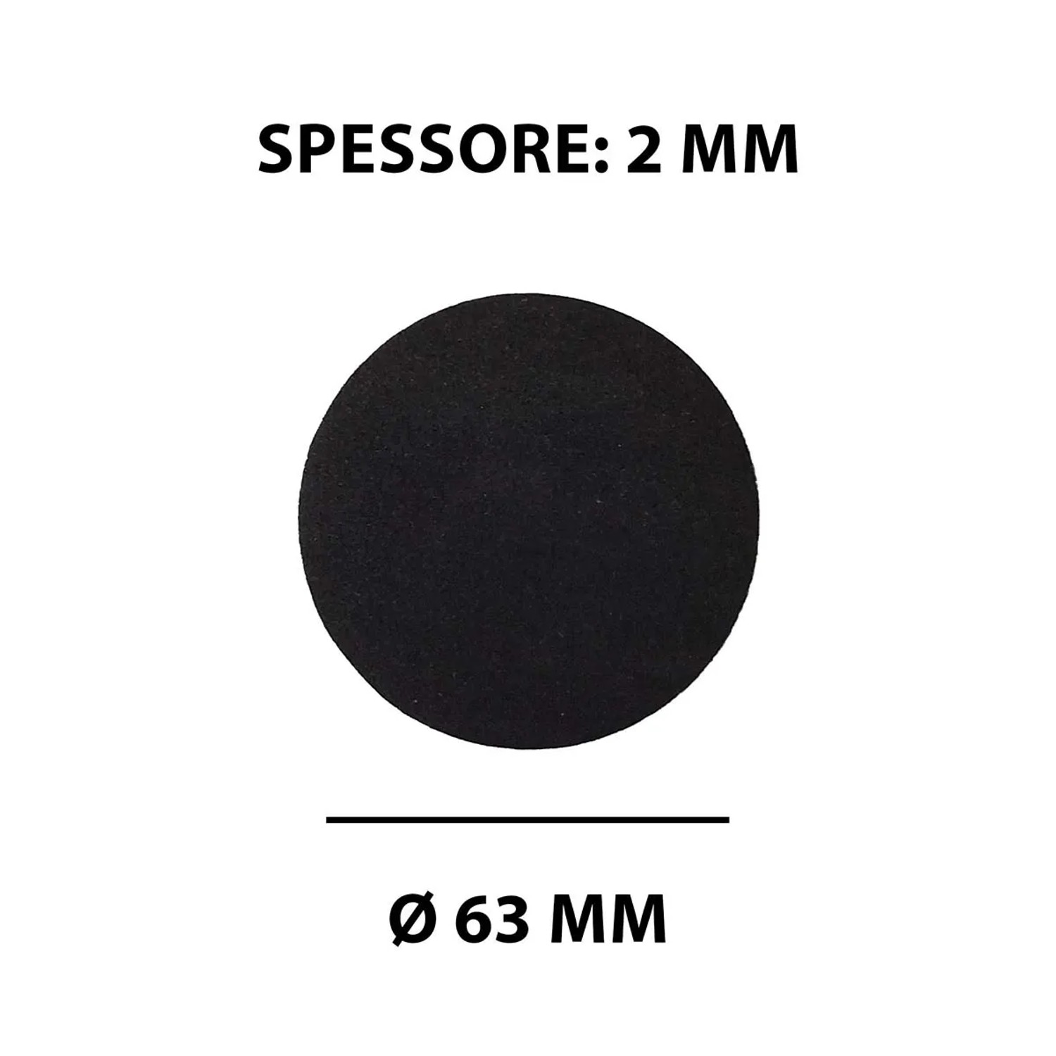 t.b.t. nero, rotondo, Ø 63mm, per accessori lavatrici.