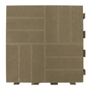 Pavimento autobloccante t.b.t. marrone con superficie scanalata per esterni.